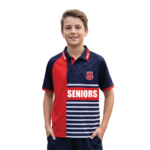 school seniors polo custom striped with logo