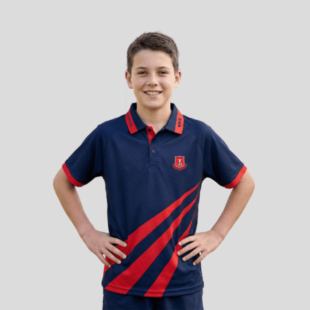 three strips school polo shirt with logo