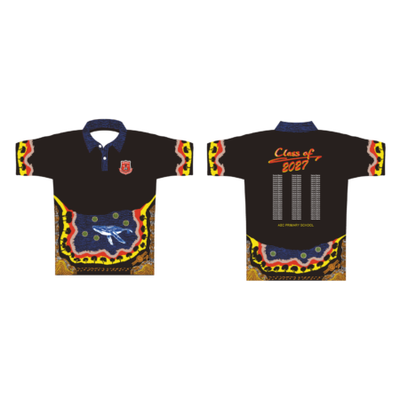 Custom Aboriginal Senior Polo #SP 227- Artwork by Sam Williams